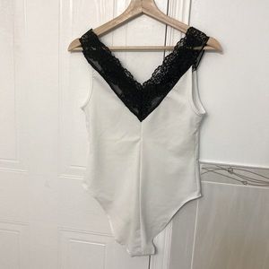 Zara Trafaluc Black Lace Bodysuit